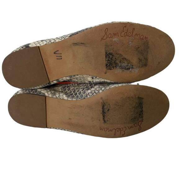 Sam Edelman Snake Print Ballet Flats Snake Print Leather Ballerina Shoes Size 7 - Picture 3 of 12